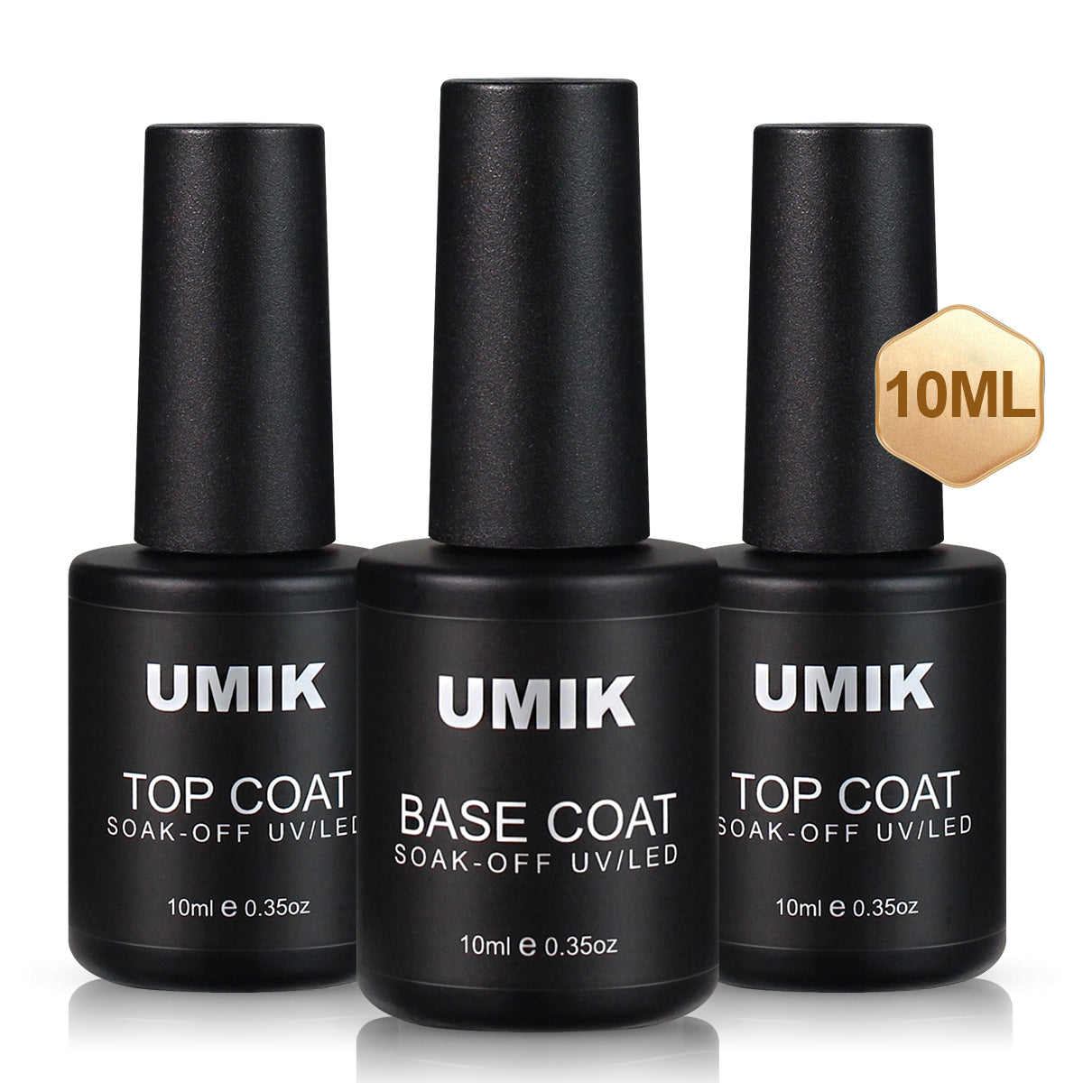 10ml Base Coat And Top Coat Set - Shine Finish And Long Lasting, Soak Off Transparent Gel Varnish Nails Art Semi-Permanent Functional Nail Primer Lacquer