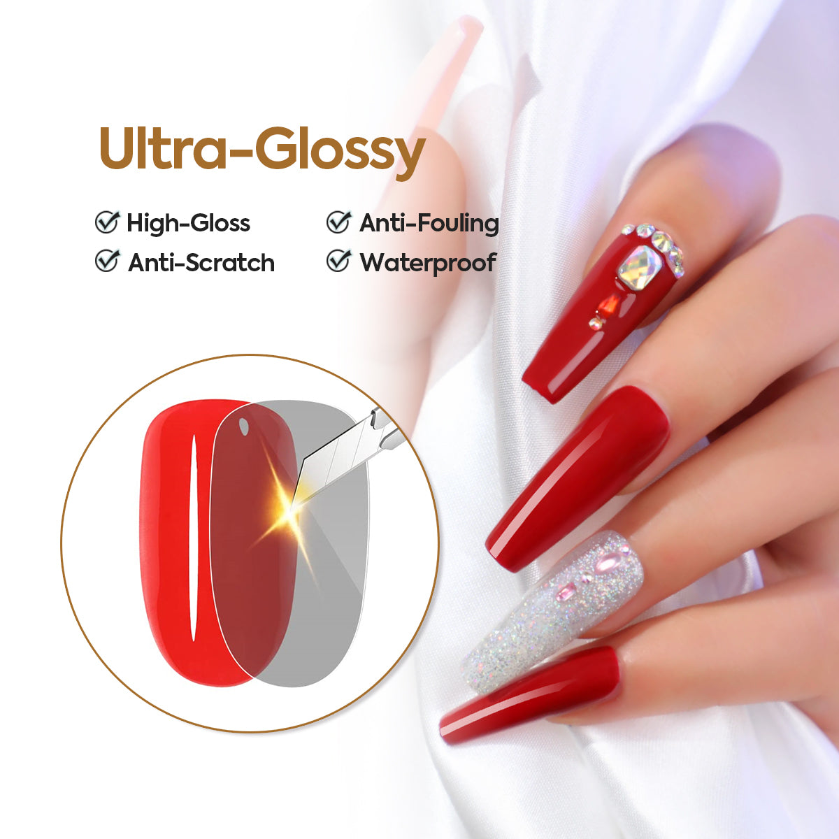 Base Coat And Top Coat Gel Nail Polish Set,UV/LED Soak Off Base Coat And Top Coat Nail Gel Polish, Function Nail Gel Nail Art Design Wash Free Top Coat Glossy Top Coat Base Nail Gel Base Coat Protect Fingernail For Home Salon Nail Art DIY