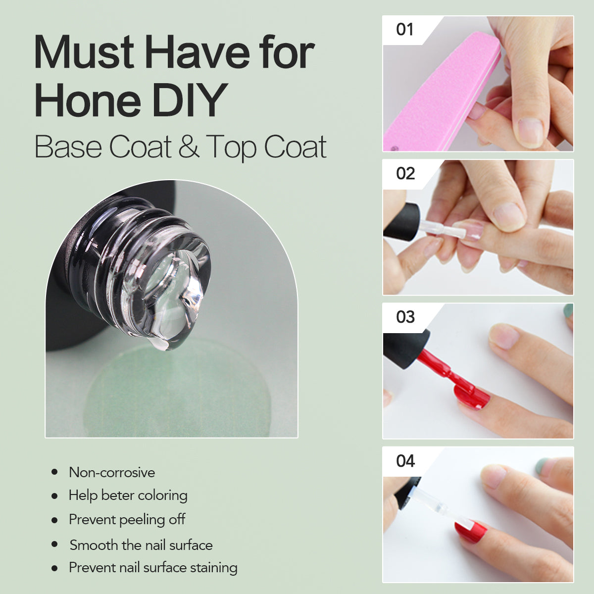 15ml Base Coat And Top Coat Set - Shine Finish And Long Lasting, Soak Off Transparent Gel Varnish Nails Art