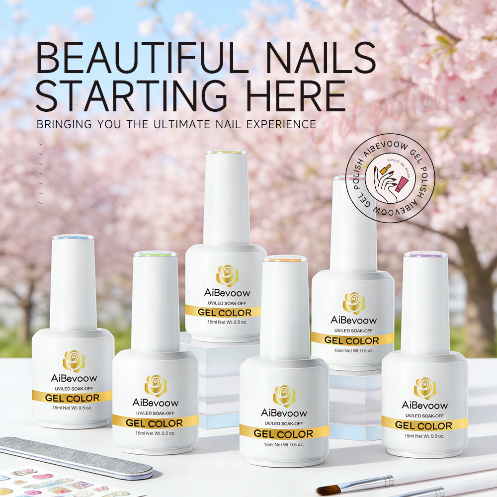 Aibevoow Gel Nail Polish Set 6Pcs Pastel Gel Polish Rainbow Colors Kit Soak off UV Spring Summer Ice Cream Varnish Nail Art Salon Manicure at Home(Pink Orange Yellow Green Blue Purple)