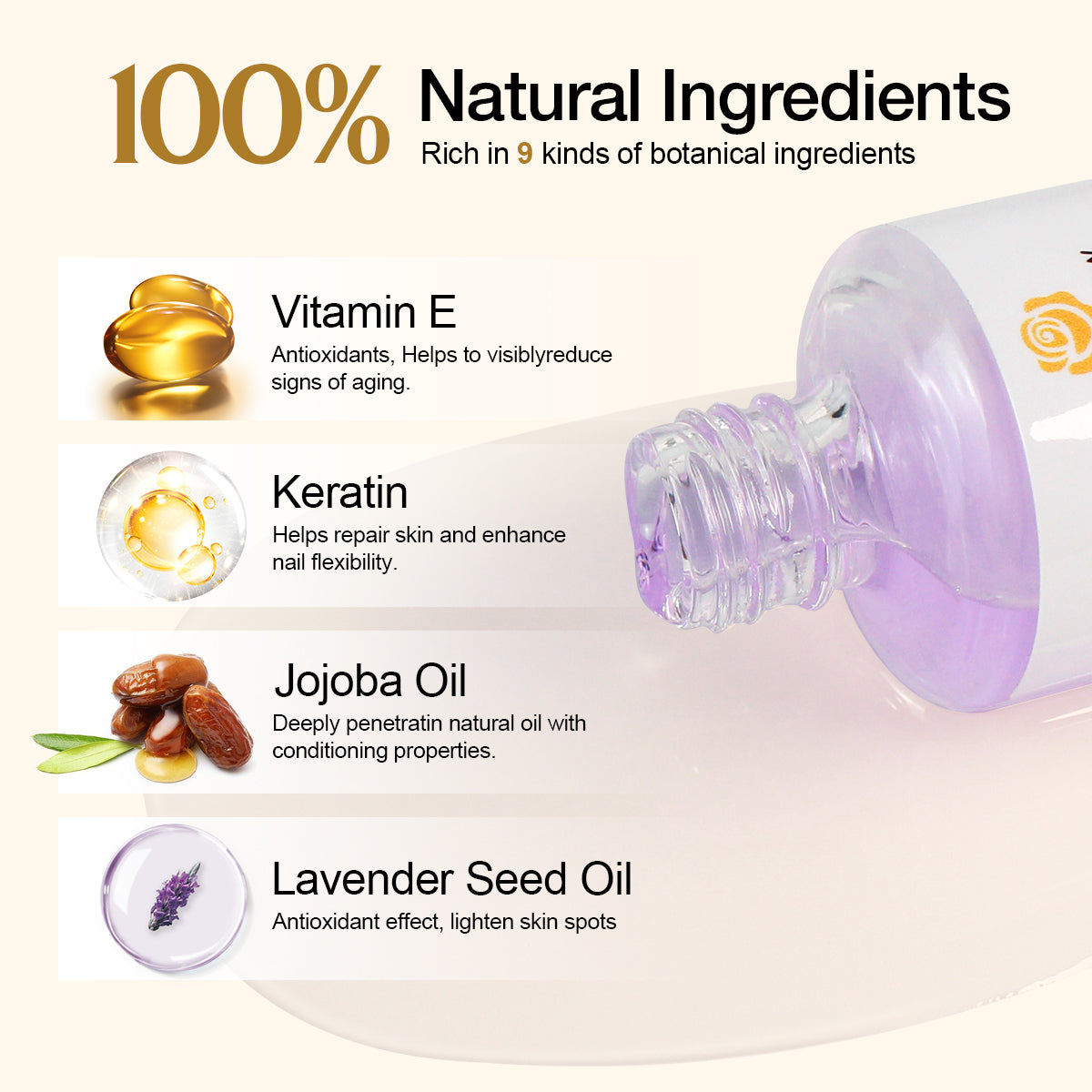 Plant Dried Flower Cuticle Oil ,Moisturizing Cuticle & Nail Care Oil- Repair, Moisturizer, Strengthener, Growth,Brightens Nails and Cuticles - Perfect for Women and Men
