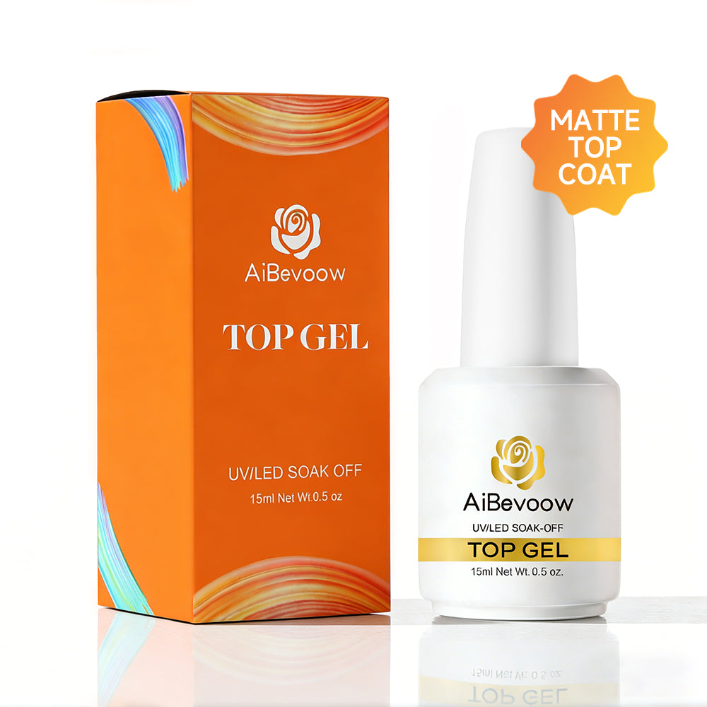 AiBevoow Base Coat And Top Coat Gel Polish Set: Long Lasting, Soak Off LED Nail Lamp Gel Base Top Coat Glossy Shine Finish Nail Art Design Gifts For Women
