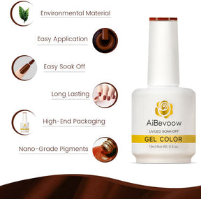 AiBevoow 32 Color Series Gel Polish  - 15ML Soak Off LED/UV Gel Nail Polish for Long Lasting Mirror Shine | Salon Quality Manicure for DIY Nails at Home