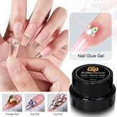 AiBevoow Rhinestone Glue, Nail Design Adhesive Super Sticky Rhinestone Glue, Nail Ornament Adhesive Drill Glue, Non-flowing Glue For Nail Art DIY Nail 5g