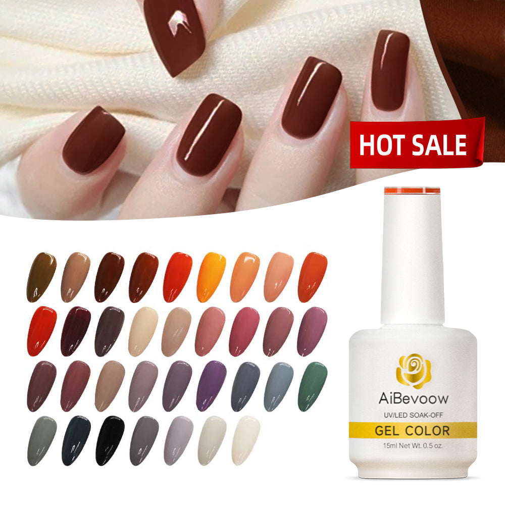 AiBevoow 32 Color Series Gel Polish  - 15ML Soak Off LED/UV Gel Nail Polish for Long Lasting Mirror Shine | Salon Quality Manicure for DIY Nails at Home