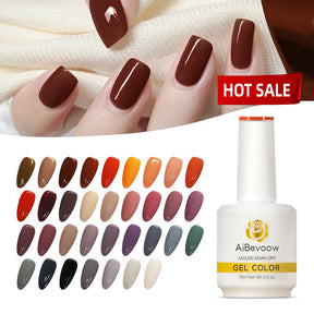 AiBevoow 32 Color Series Gel Polish  - 15ML Soak Off LED/UV Gel Nail Polish for Long Lasting Mirror Shine | Salon Quality Manicure for DIY Nails at Home