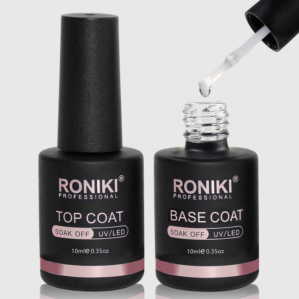 2pcs 0.34oz Long-Lasting Gel Nail Polish With Clear Base And Top Coat For High Gloss Finish Gel Polish