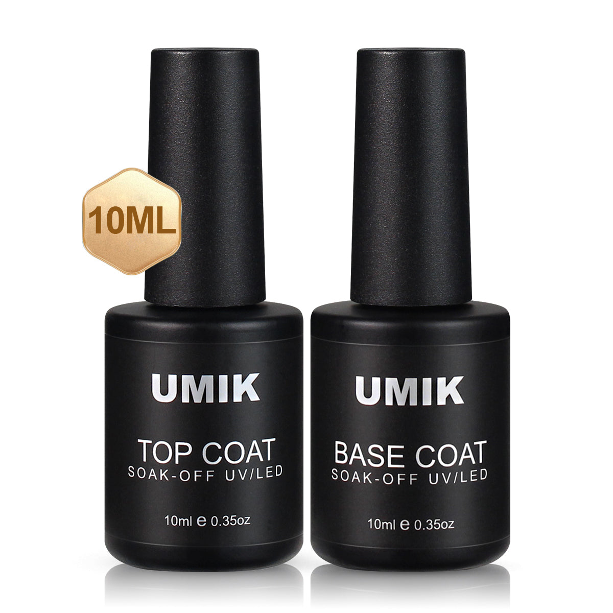 10ml Base Coat And Top Coat Set - Shine Finish And Long Lasting, Soak Off Transparent Gel Varnish Nails Art Semi-Permanent Functional Nail Primer Lacquer