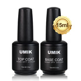 15ml Base Coat And Top Coat Set - Shine Finish And Long Lasting, Soak Off Transparent Gel Varnish Nails Art