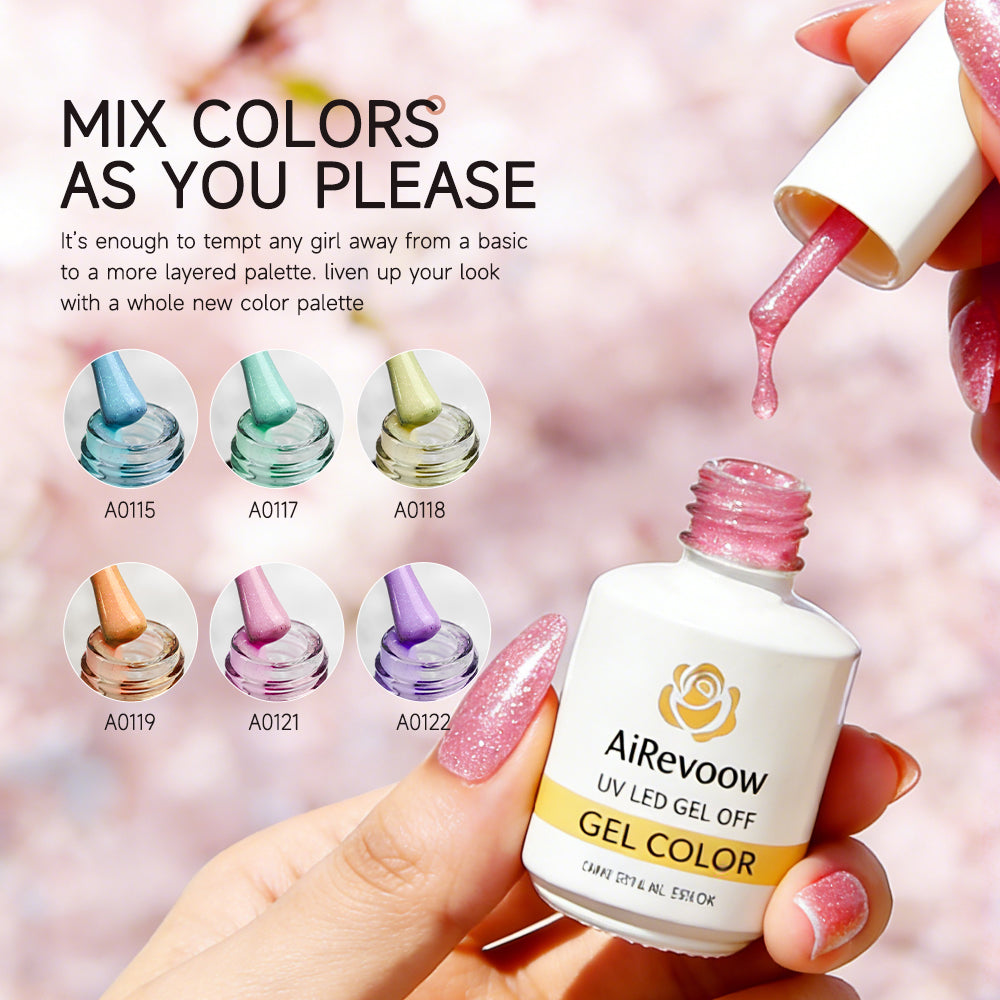 Aibevoow Gel Nail Polish Set 6Pcs Pastel Gel Polish Rainbow Colors Kit Soak off UV Spring Summer Ice Cream Varnish Nail Art Salon Manicure at Home(Pink Orange Yellow Green Blue Purple)