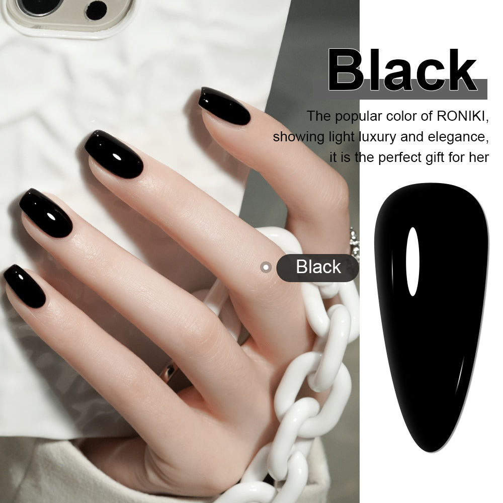 2+2 Pcs Gel Nail Polish Kit: Black And White Colors Gel Polish, UV/LED Soak Off Nail Polish Set For DIY Nail Salon With Base And Top Coat Nail Gel Polish For Nail Beauty, Nail Art Design