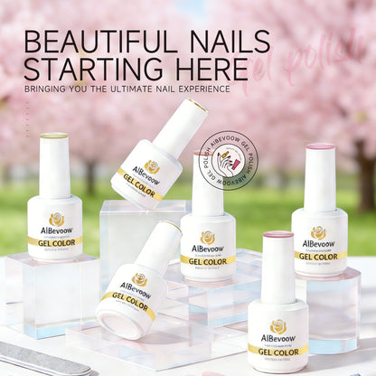 Aibevoow Pastel Gel Nail Polish Set Spring Summer Gel Polish Macaron Candy Sweet Color Gel Polish Pink Yellow White Colors Collection Nail Art Gift Box 15ML 6PCS
