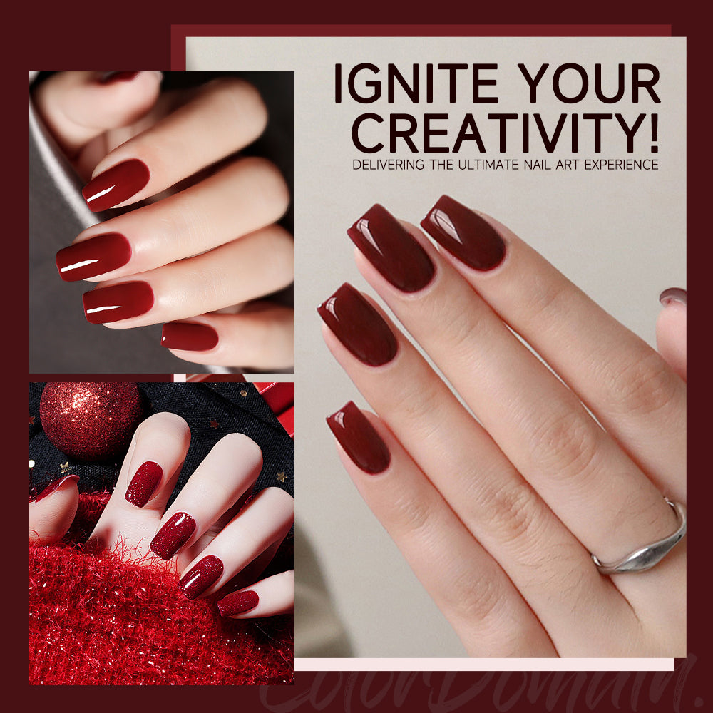 Aibevoow 15ml Red Gel Polish Set - 6 Colors Burgundy Red Gel Nail Polish Popular Shimmer Red-Obsession Collection Nails Art Design Soak Off Uv LED Nail Kit Minicure DIY Home Nails Set