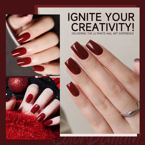 Aibevoow 15ml Red Gel Polish Set - 6 Colors Burgundy Red Gel Nail Polish Popular Shimmer Red-Obsession Collection Nails Art Design Soak Off Uv LED Nail Kit Minicure DIY Home Nails Set