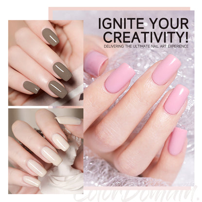 Aibevoow White Red Black Gel Nail Polish Set, 6 Colors Brown Pink Nude Soak Off UV Light Cure Gel Polish Kit for Salon and Nail Art DIY at Home