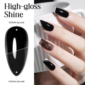 2+2 Pcs Gel Nail Polish Kit: Black And White Colors Gel Polish, UV/LED Soak Off Nail Polish Set For DIY Nail Salon With Base And Top Coat Nail Gel Polish For Nail Beauty, Nail Art Design