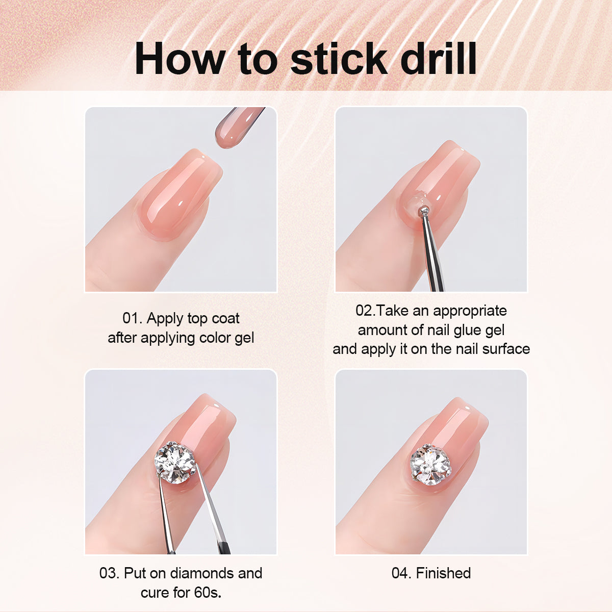 AiBevoow Rhinestone Glue, Nail Design Adhesive Super Sticky Rhinestone Glue, Nail Ornament Adhesive Drill Glue, Non-flowing Glue For Nail Art DIY Nail 5g