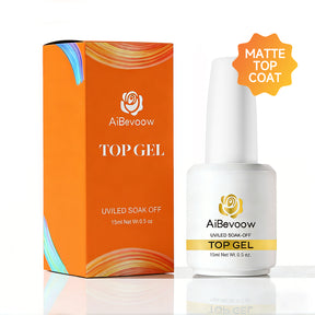 AiBevoow Base Coat And Top Coat Gel Polish Set:  Long Lasting, Soak Off LED Nail Lamp Gel Base Top Coat Glossy Shine Finish Nail Art Design Gifts For Women