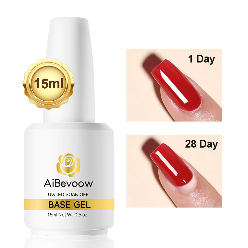 AiBevoow Base Coat And Top Coat Gel Polish Set:  Long Lasting, Soak Off LED Nail Lamp Gel Base Top Coat Glossy Shine Finish Nail Art Design Gifts For Women